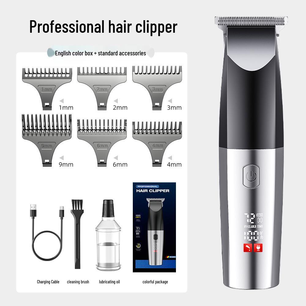 Waterproof Professional Hair Clipper: Quick Charge, Oil Head, Bald Head, Home Hairdressing Trimmer.