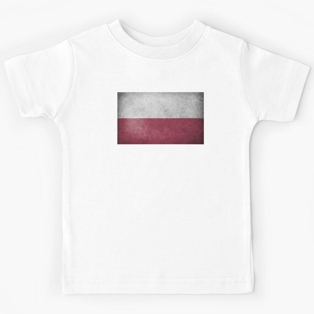 Distressed, Old, Faded & Worn Flag of Poland (flaga Polski) Kids T-Shirt 160