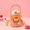 Cute Cartoon Kids Insulated Stainless Steel Water Bottle With Handle Straw 650ml Vacuum Thermos School Travel