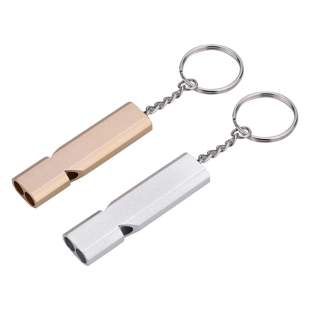 120dB Gwizdek SOS do Aktywności na Świeżym Powietrzu Przetrwania Aluminiowy Brelok Kempingowy Turystyczny Lekki do Noszenia Podwójny Gwizdek Przetrwania Części Kempingowe