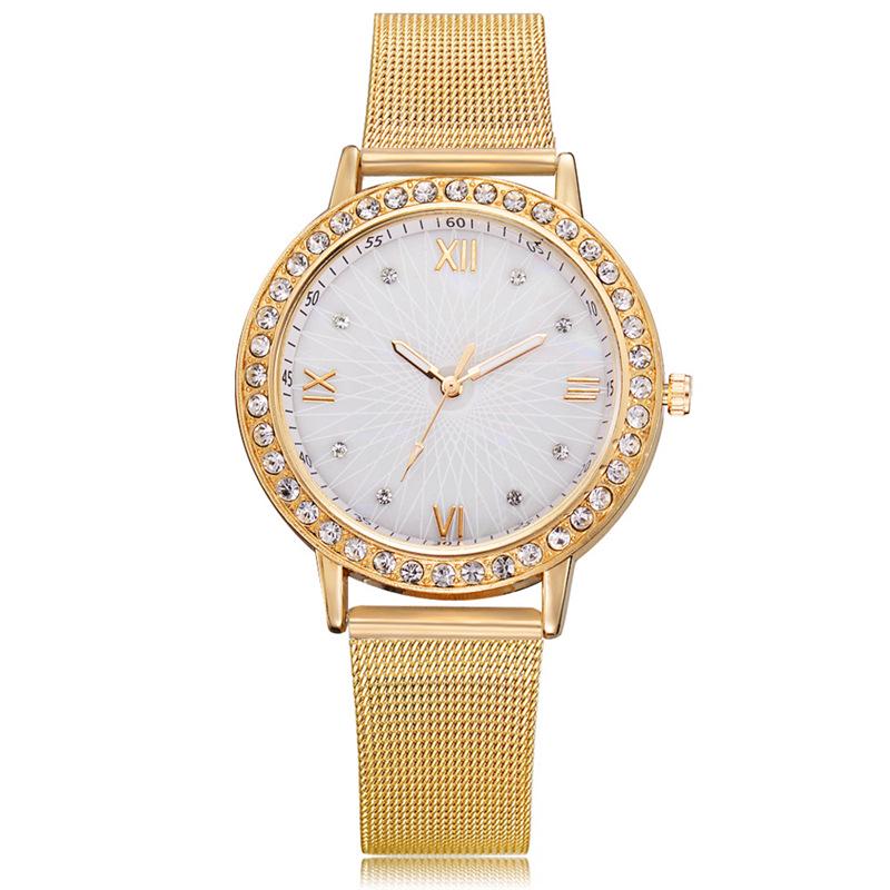 Dameshorloge Luxe montre femme Steel Mesh Fashion Diamond Dial Horloges Dames Quartz Horloges Vrouwelijk Horloge zegarek damski Klok