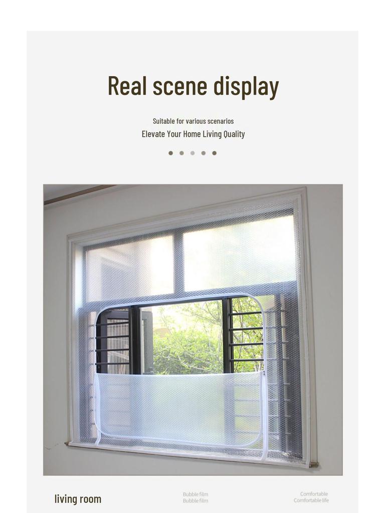 Windproof Winter Window Insulation Film: Cold Protection, Anti-Freeze Plastic Curtain for Balcony
