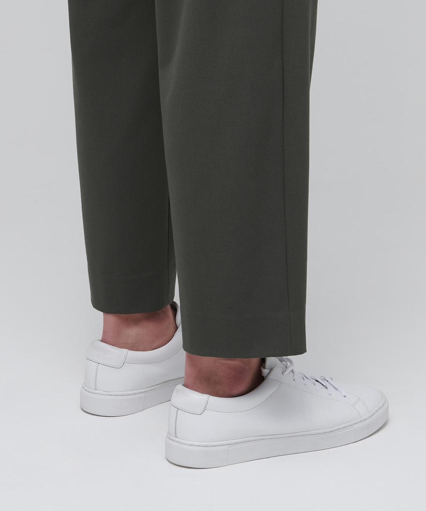 Musinsa Standard Lightweight Wide Drawstring Banded Crop Slacks [Dusty Khaki]