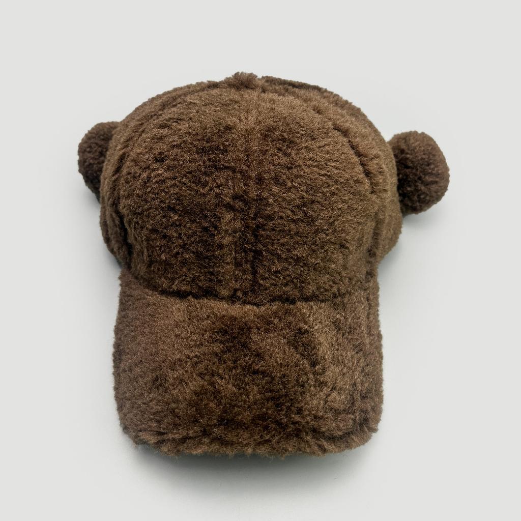 Autumn And Winter Cute Plush Ears Baseball Cap Men And Women Warm Simple Cartoon Casual Cap