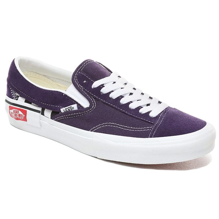 Vans Sneakers Slip-On CAP a Scacchi Mysterioso Unisex Viola Bianco VN0A3WM5VO3