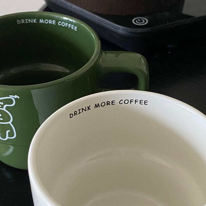 Cute Niche Cartoon Puppy Coffee Cup, Gentle Milk Coffee Autumn And Winter Ceramic Cup, Couple Cup Gift