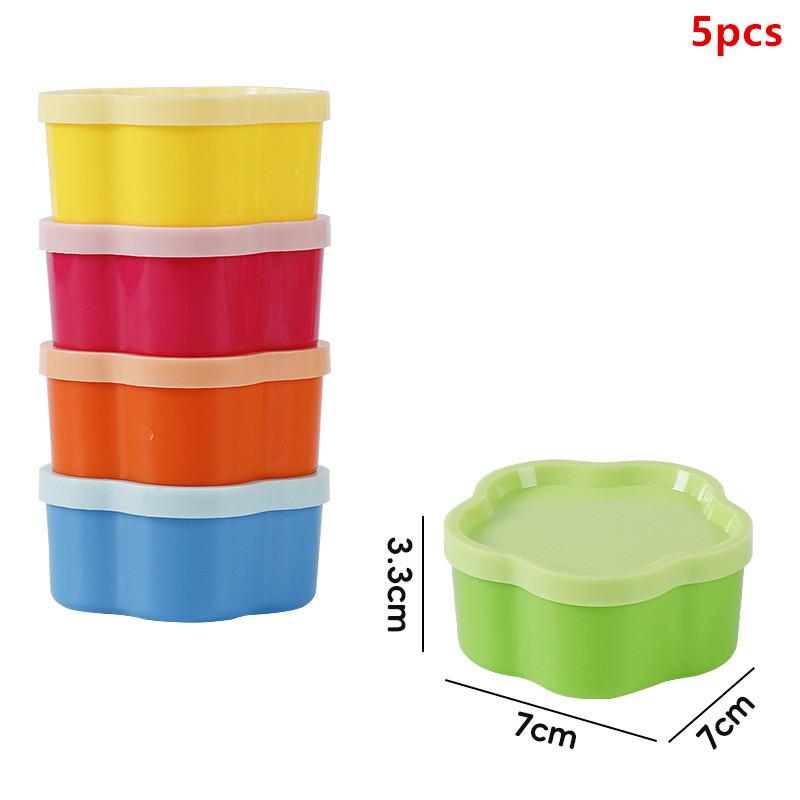 5 шт Мини-ланч-бокс в форме цветкасердцаквадрата пластиковая бутылочка для приправ кетчуп заправка для салата посуда для пикника 1190₽