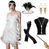 Gatsby 1920s Tassel V-Neck Spaghetti Strap Evening Gown: Retro Latin Dance & Cocktail Party Dress