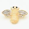 Gilded Rhinestone Bee Brooch Pin