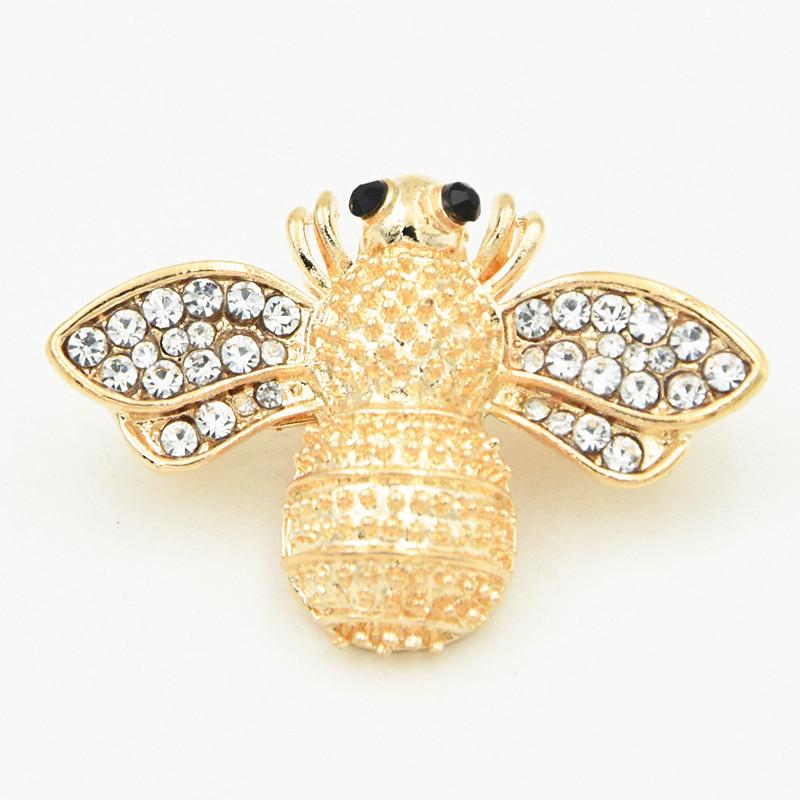 Gilded Rhinestone Bee Brooch Pin Zhenyao Jewelry