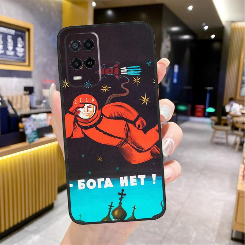 CCCP Soviet Space Propaganda Art Case For Oppo A74 A54 A94 A78 A98 A18 A60 A80 A40 A38 A58 A96 A76 A16 A15 A17 A57 A77 A5 Pro