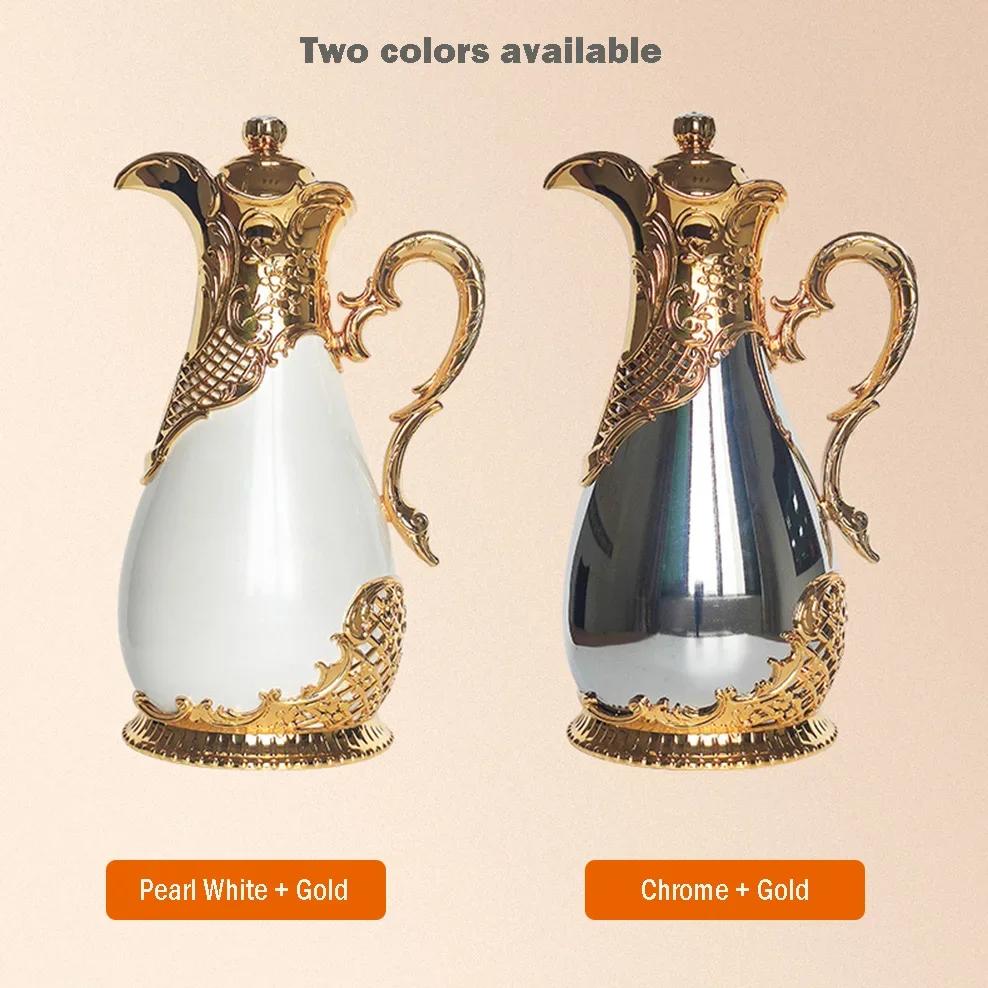 2026 New Arabian Vacuum Flask 800ml Middle Eastern Style Restaurant Home Glass Liner Hot Water Kettle 24 Hours Thermos Bottle