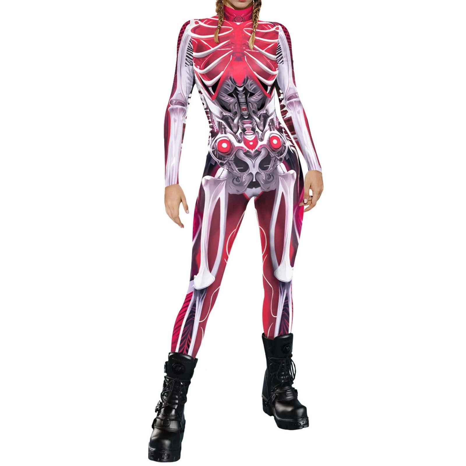 

Женский костюм для косплея на Хэллоуин с цифровым принтом, обтягивающий комбинезон с длинными рукавами, одежда для выступлений L