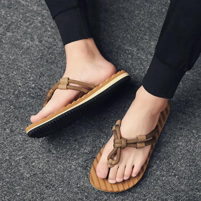 Fashion Beach Slides Roman Flip Flops Shiatsu Men's Shoe Adult Designer Luxury Mascullino Clappers 2025 Pvc Trend Elegant Male Slipper