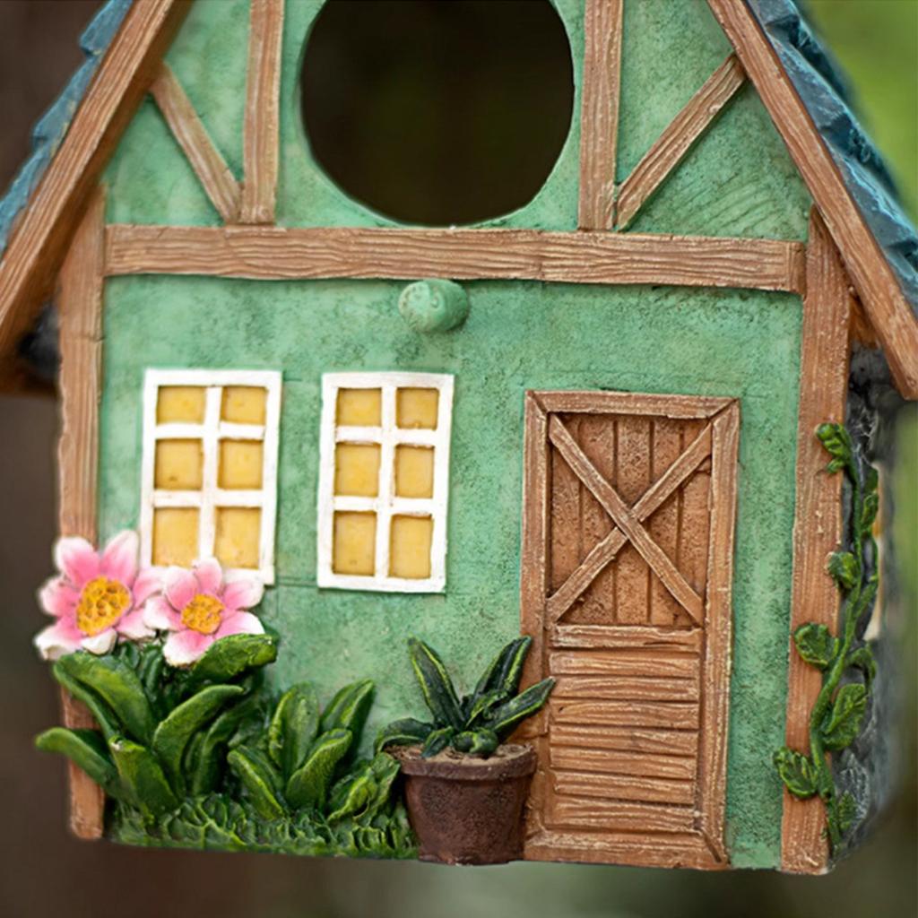 Bird Houses Pet Cottage Distressed Resin Birdhouse For Outside Hanging Garden Patio For Swallow Sparrow