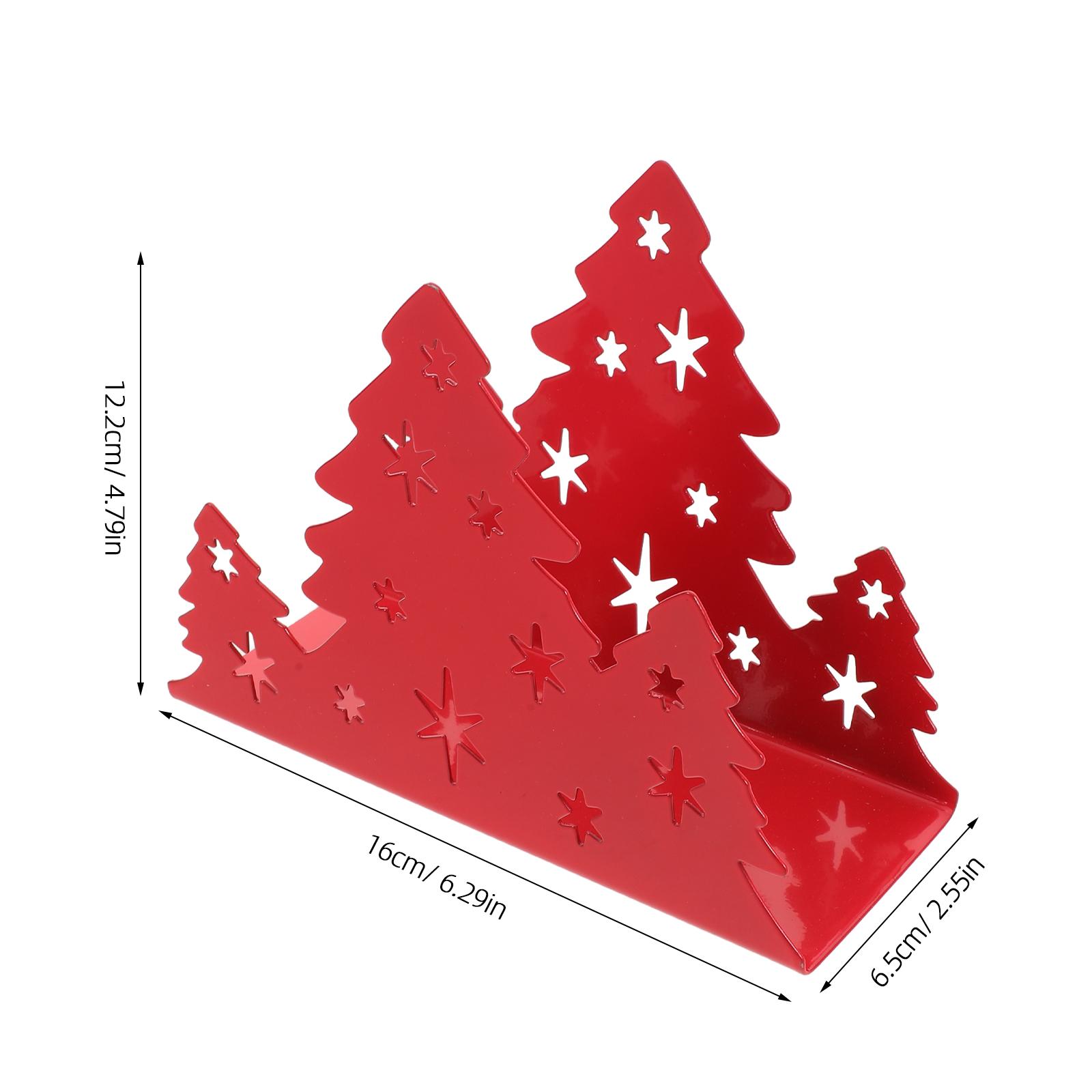 

Stainless Steel Christmas Tree Napkin Holder Standing Paper Napkin Dispenser for Kitchen Table Decor Party Dining Room Bathroom червоний