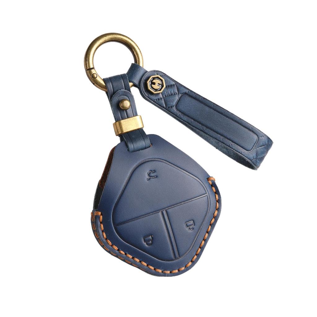 Husă cheie din piele naturală pentru Wuling Bingo și Baojun Yueye KIWI Qingkong EV - Breloc bărbătesc