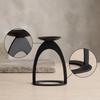 Candle Holder with Arched Frame Matte Black Pillar Sculptural Decor for Living Room,