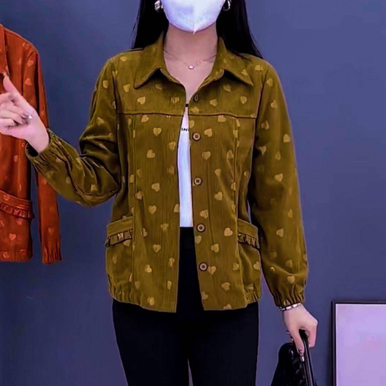 

Women s High-End Corduroy Cardigan: Slimming Autumn Fashion for Moms 2XL