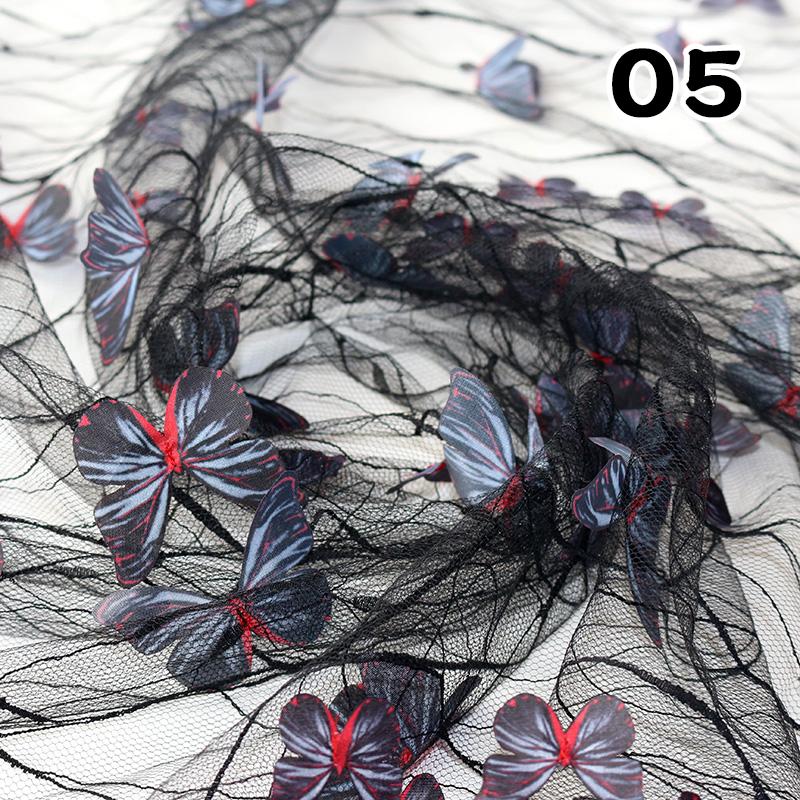 50*130cm 3D Vivid Butterfly Lace Mesh Fabric Exquisite Sheer Embroidery Soft Tulle Yarn For DIY Sewing Wedding Dress Cloth Craft