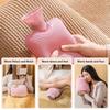 1000ML Refillable Hot Water Bag with Removeable Faux Fur Cover Winter Hand Feet Warmer Water Bottle