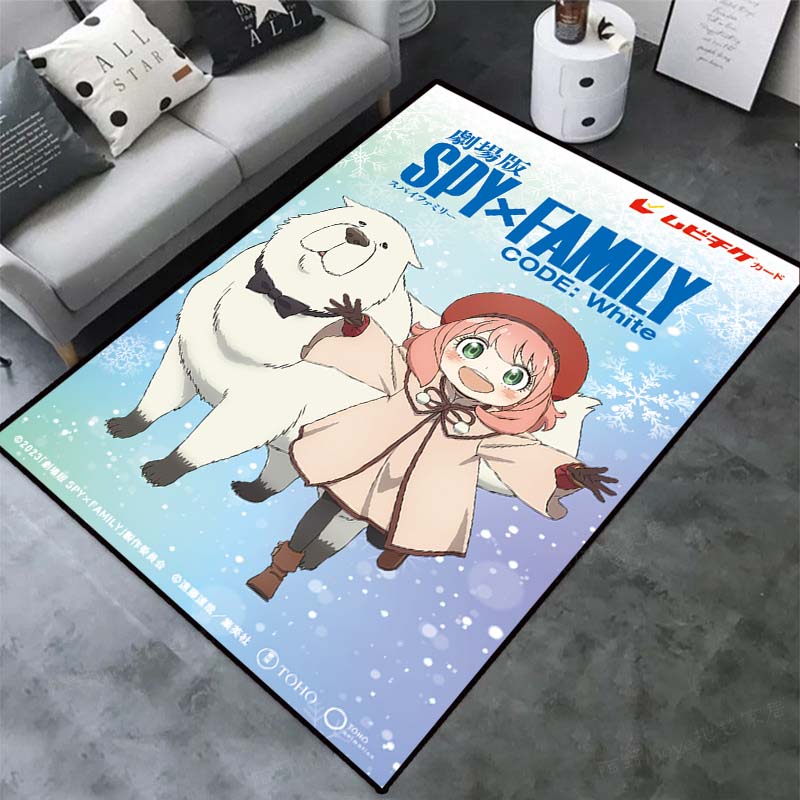 Cute Kawaii S-SPY-X-FAMILY NonSlip Area Rug for Living Room,Bedroom,Playroom,Kitchen,Door Floor Mat Home Decor Rug Gift Alfombra