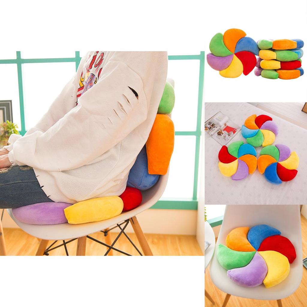 Colorful Windmill Seat Cushion With Soft Plush Cover For Office And Home Comfort