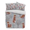Cartoon Fuchs Zweige Wald Schnee Bettbezug mit Kissenbezug Kundenspezifisches 3-teiliges Bettwäscheset Steppdeckenbezug Doppelbett Heimtextil