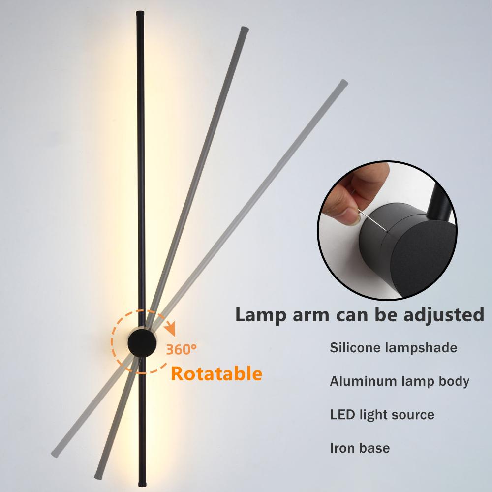 Modern Long Strip LED Wall Lamp Rotatable Living Room Bedroom Simple Linear Light Sofa Background Decor Sconce Lighting Fixture