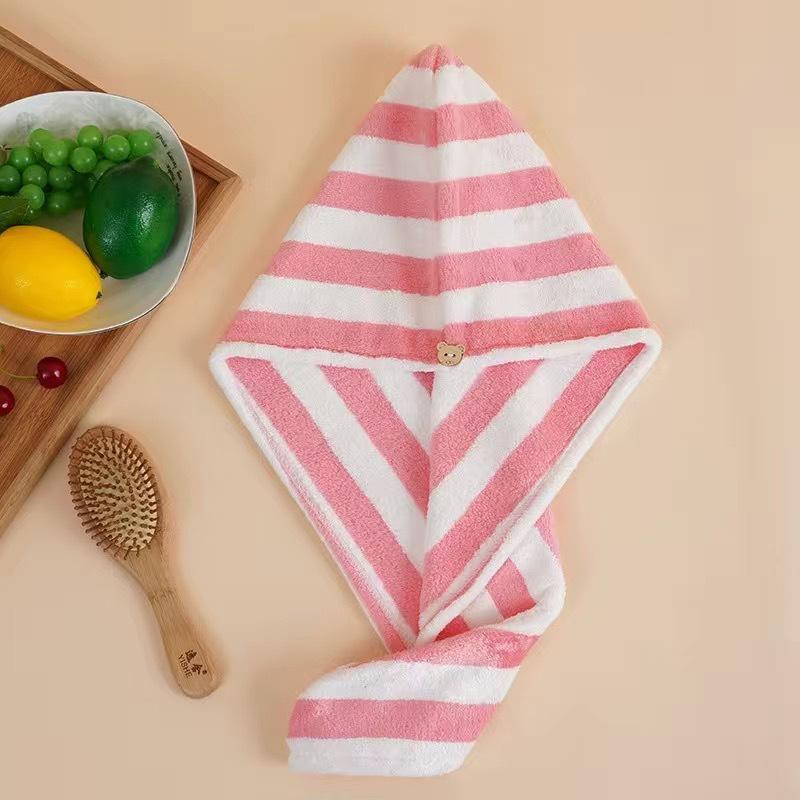 Wide-Brim Quick-Dry Hair Towel Hat: Water-Absorbing, Thickened Head Wrap for Bath & Face Washing.
