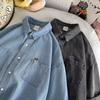 Denim Shirt Men's Summer Thin Section Short-sleeved Shirt Loose Medium-sleeved Jacket