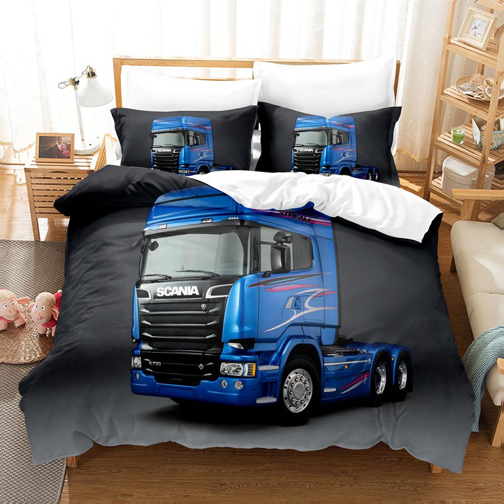 

Car Truck Print Three-Piece Sheet Quilt Cover 3D Digital Motorcycle Train Kit quilt cover 90 * 190 pillowcase 50 * 75 * 1