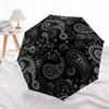 1pc Paisley Cats Auto Open/Close Umbrella with One Touch Button, Compact Folding Canopy, Sturdy 8 Rib Windproof Design   Lightweight  08