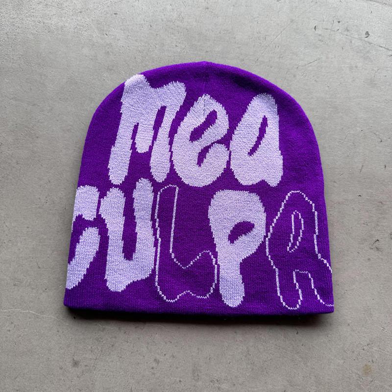 Acrylic Knitted Cap For Teens And Adults With Fashionable Letter Design