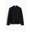 H M Textured sHirt Regular Fit Navy Blue