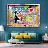 Banksy-pinturas en lienzo de globo con chica, arte callejero de Graffiti, nunca te rindas, arte de pared, carteles abstractos, imágenes, decoración del hogar
