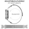Metal Strap with Connector for Samsung Galaxy Watch 5 Pro/5/5 Active/4/4 Active/4 Classic M-Type Milanese Silver Watch Band Rhinestone Decor