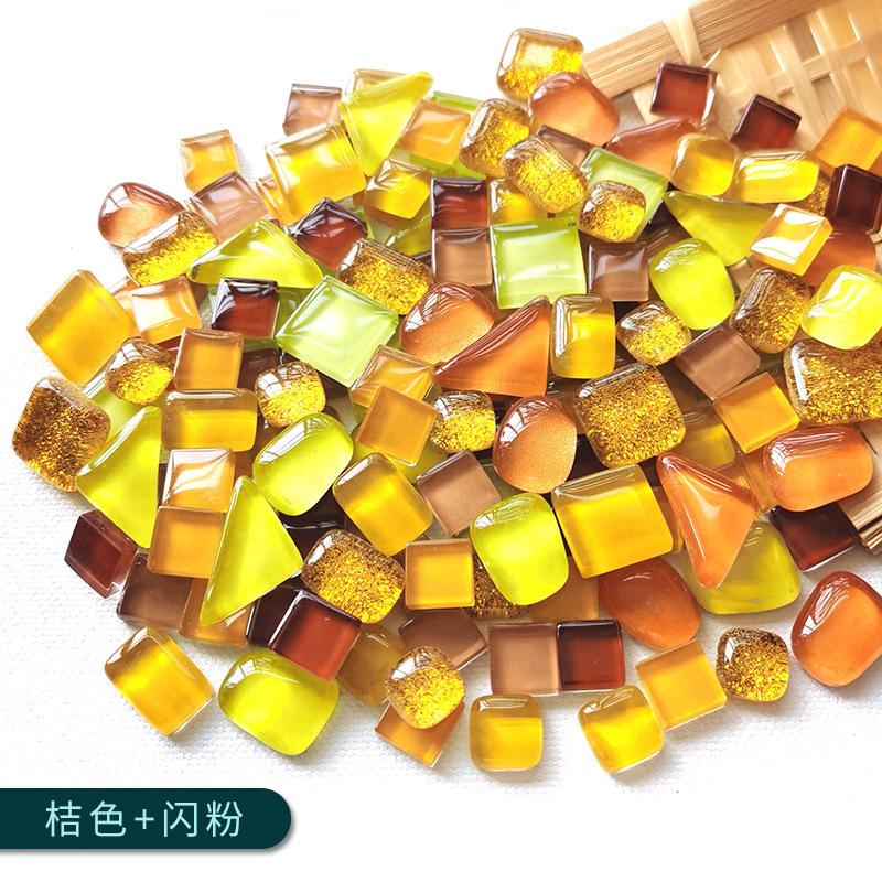100g Diy Mix Color Glitter Glass Mosaic Stones Mosaic Tiles Glass Pebbles Crafts Material Puzzle For Diy Mosaic Making Arte