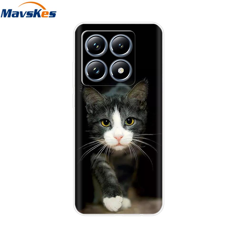 For Xiaomi 14T 5G Case Cute Soft Transparent TPU Painted Silicone Cover For Xiaomi 14T Pro 5G 2024 Mi14T Phone Cases Coque Funda