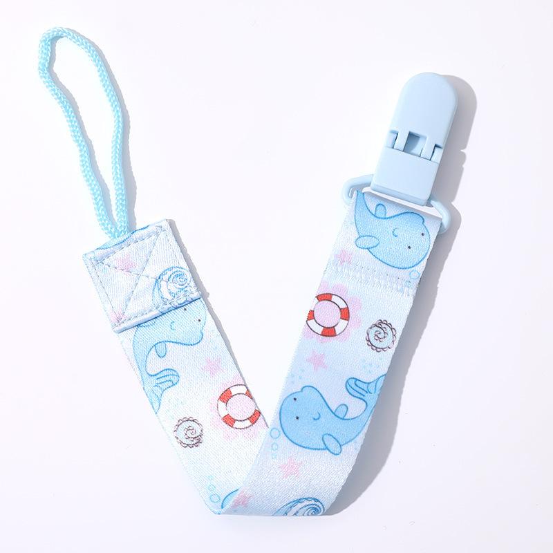 Baby Pacifier Clip Cartoon Print Anti-Lost Chain Dummy Clip Nipple Holder Soft Nipple Soother Clip Baby Teether Toy