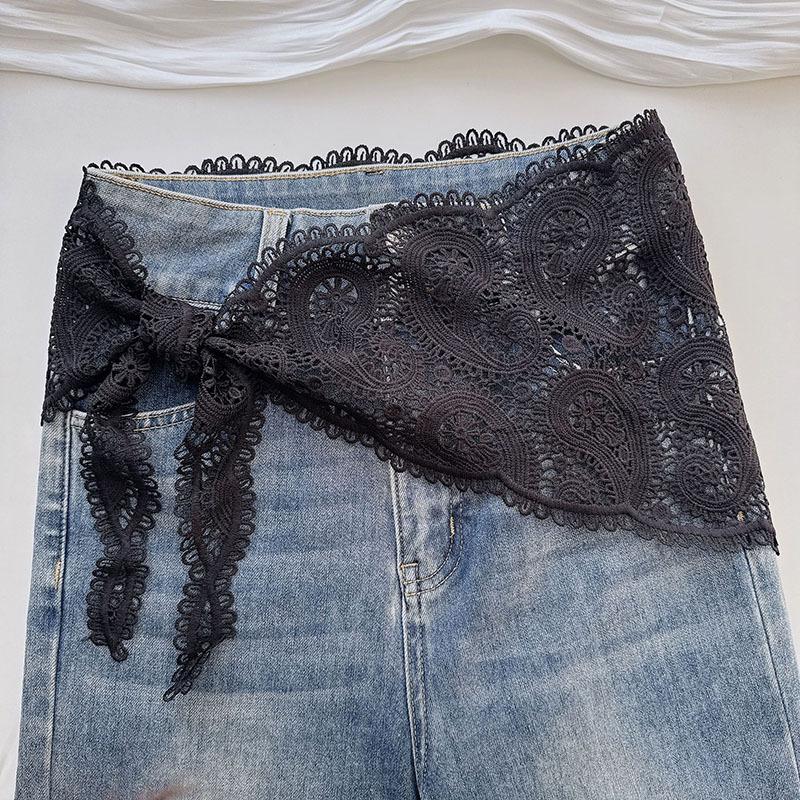 2026Spring and Autumn New High-Quality-Soluble Lace Cotton Scarf Women with Paisley Pattern, Hollowed-Out Hea 127x27cm