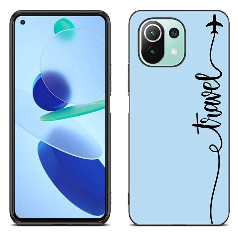 Lustige Reisekarte Telefonhülle für Xiaomi Mi 11 Lite NE 11i 10T 11T Pro A2 A3 Lite POCO F3 M3 M4 C31 X3 Pro NFC GT Schwarze Softcover