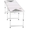 2.4 m Portable Beer Pong Table, Folding Tailgate Table, Cup Holes, Dry Erase Markers and Carrying Handles, Adjustable Height, Lightweight Table for
