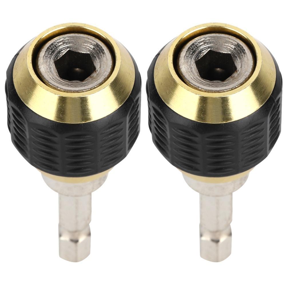 2PCS Universal Drill Chuck Stainless Steel Hex Shank Screwdriver Bit Holder Self-Locking Quick Release Drill Bit Extension