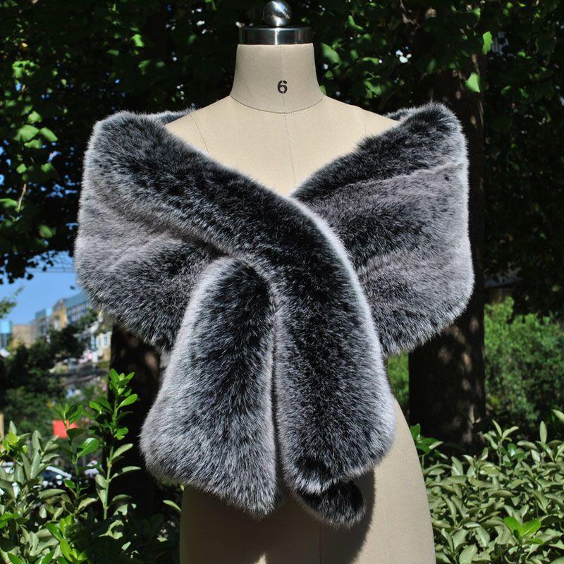 Autumn Winter New Sexy Fashion Women Casual Faux Fur Keep Warm Party Evening Bride Cape Scarf Shawl Clothes Autumn Winter Clothes