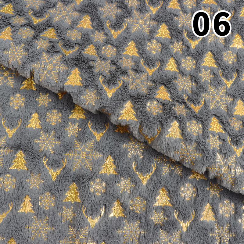 

1M Bronzing Flannel Fur Fabric Bronzing PV Velvet Snowflake Plush Fabric For Diy Sewing Christmas Tree Skirt Doll Cloth Carpet 100X150cm