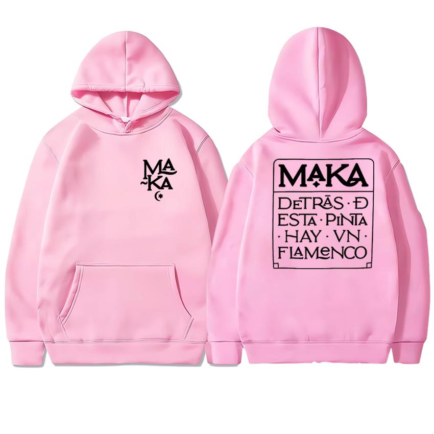 Hot Rapper Maka Aura 2025 Tour Double Sided Print Hoodie Autumn Winter Unisex Fashion Y2k Sweatshirt Men Women Fleece Pullovers