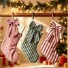 Plaid Hanging Gift Bag Striped Festive Stocking Unique Christmas Stocking  Gift Giving