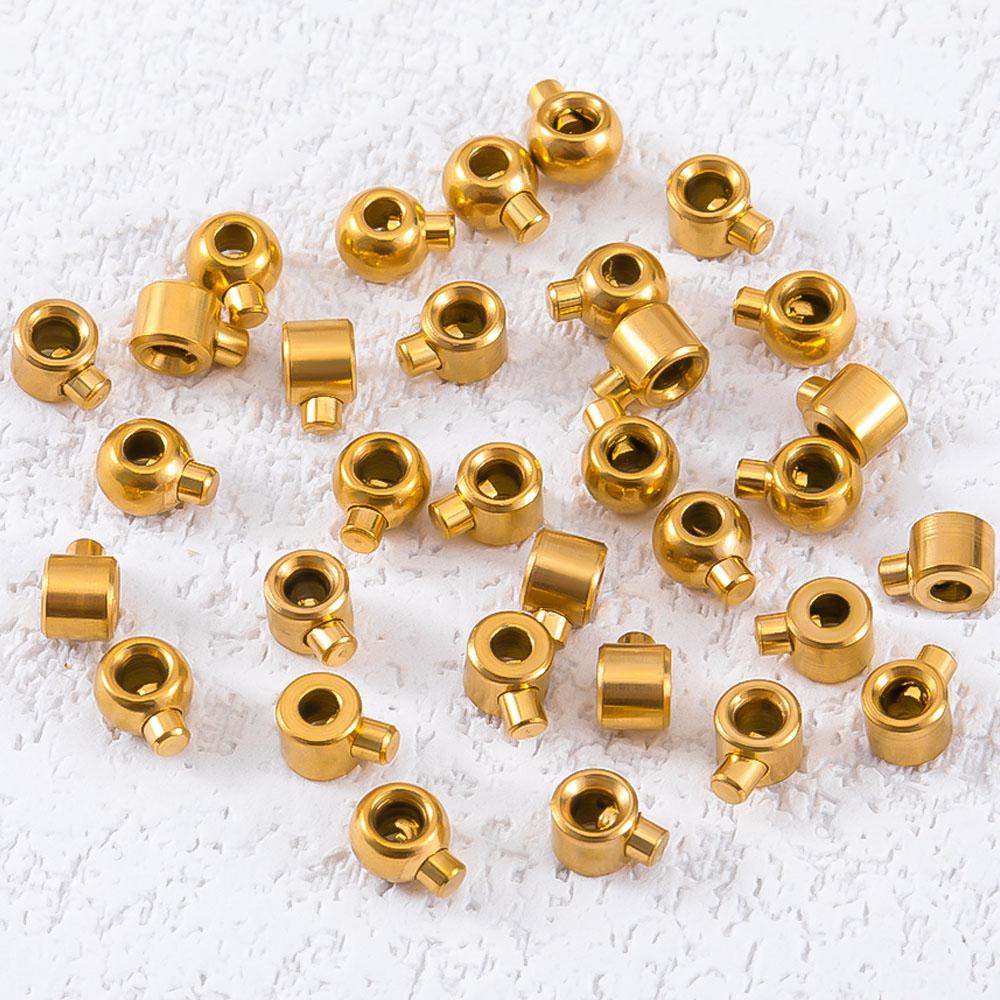 10pcs 20pcs Gold Plated Stainless Steel Positioning Clasps Stopper Beads Crimp End Beads Wire Rondelle Beads DIY Jewelry Making