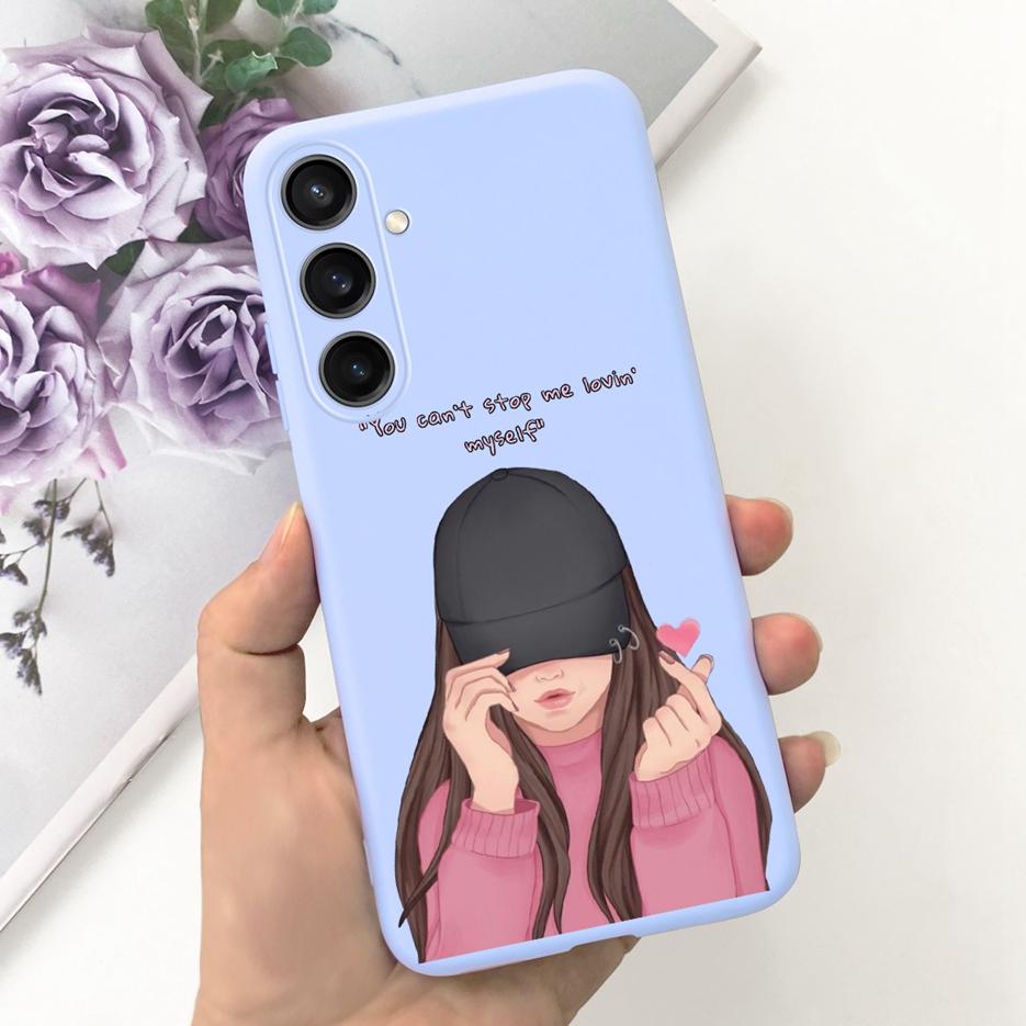 For Samsung Galaxy A55 Case Pretty Cartoon Girls Sunflower Cover Soft TPU Phone Case For Samsung A15 A25 A35 A55 5G Fundas Coque